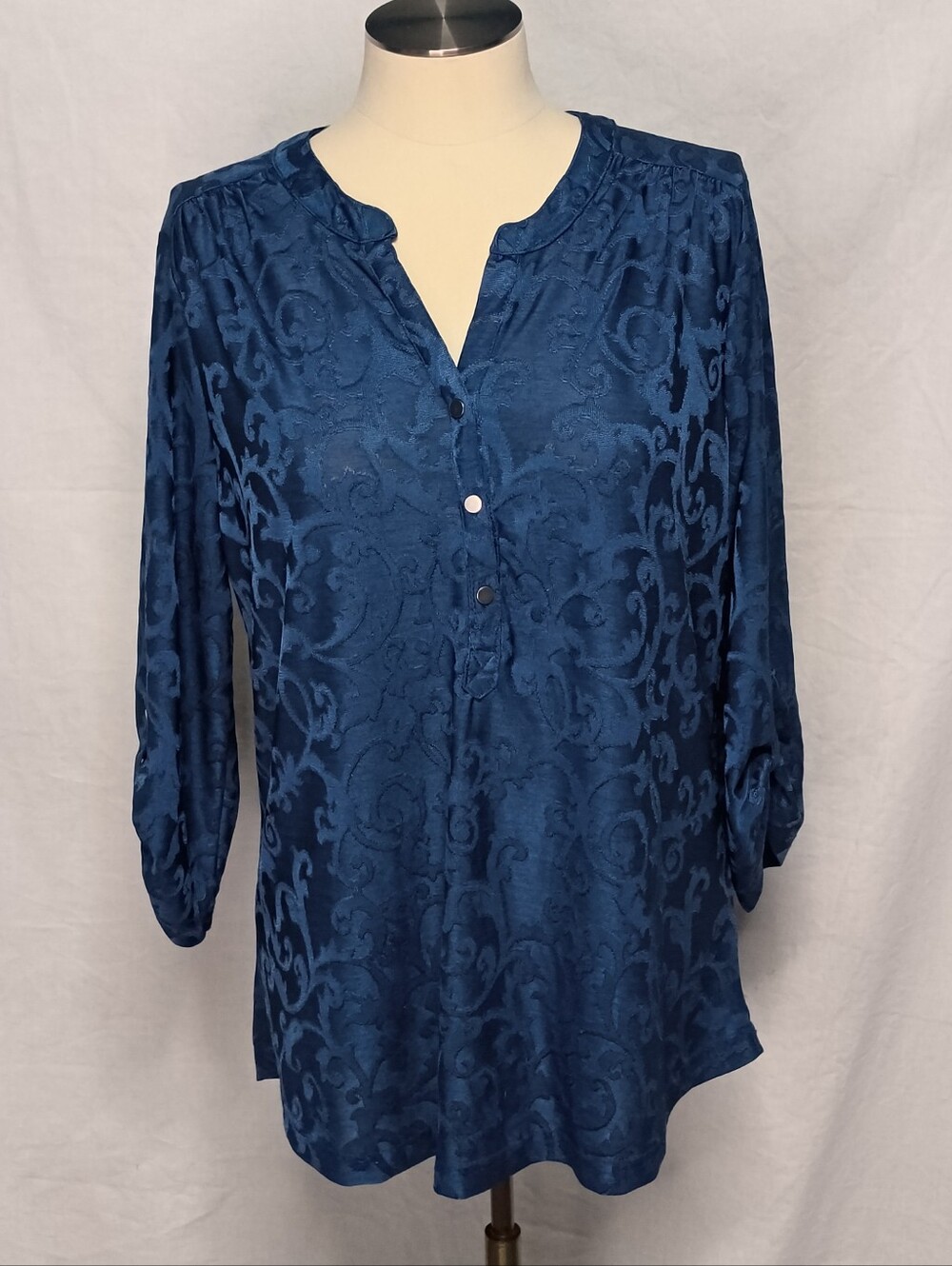 croft & barrow Navy Jacquard Tunic